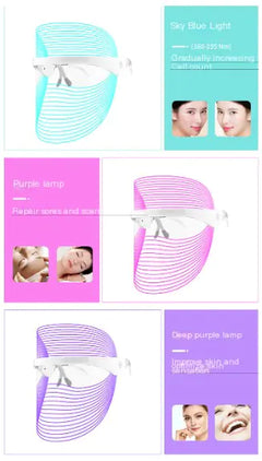LED Facial Mask and Beauty Device with Color Light