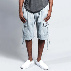 Men's Casual Five-point Overalls Multi-pocket Loose Straight Shorts