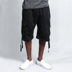 Men's Casual Five-point Overalls Multi-pocket Loose Straight Shorts