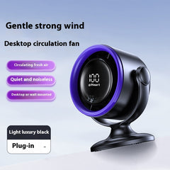 Desktop Clip Fan Digital Display Screen Wall-mounted Usb Rechargeable