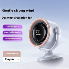 Desktop Clip Fan Digital Display Screen Wall-mounted Usb Rechargeable