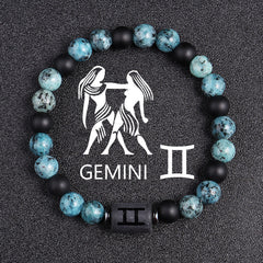 Twelve Constellations Bracelets 8mm Obsidian String Beads Natural Stone