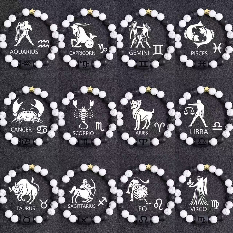 White-barked Pine Volcanic Rock String Beads And Round All-match Bracelet Beads