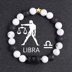 White-barked Pine Volcanic Rock String Beads And Round All-match Bracelet Beads
