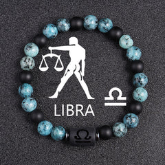 Twelve Constellations Bracelets 8mm Obsidian String Beads Natural Stone