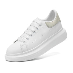 COVS Platform White Sneakers for Women Womens Fashion Sneakers Leather Sneakers for Women Unisex Height Increase Shoes