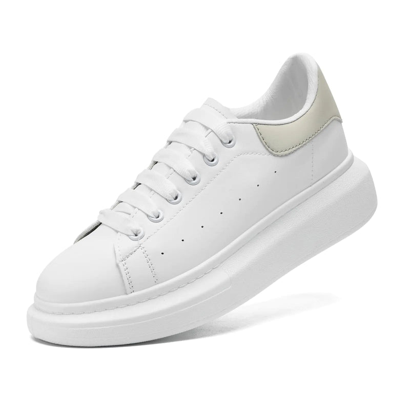 COVS Platform White Sneakers for Women Womens Fashion Sneakers Leather Sneakers for Women Unisex Height Increase Shoes