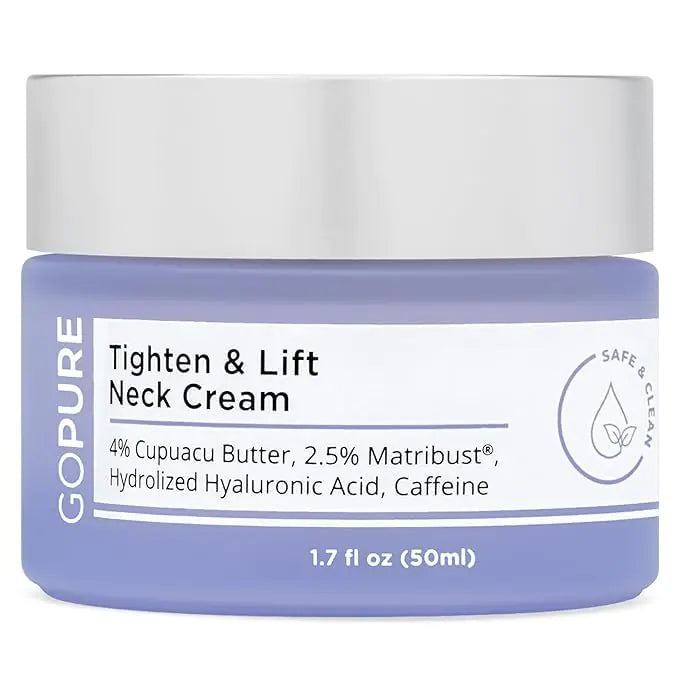 goPure Neck Firming Cream - Anti-Aging Neck Cream for Tightening and Wrinkles for an Even Skin Tone and Neck Lift - With Pro-Active Firming Complex 1.7 oz