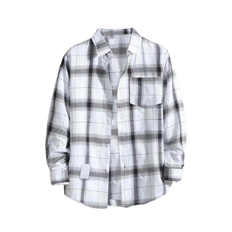 Tall Mens Shirts Solid Color Mens Flannel Shirts Mens Plus Size Flannel Shirts Thermal Flannel Jacket Men Mens Flannel Shirts Xs Mens Casual Flannel Mens Western Shirts Long Sleeve White-c