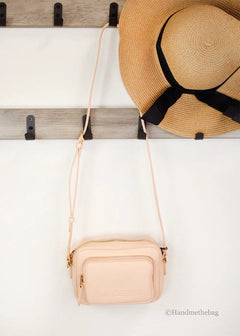 Burberry Small Peach Pink Leather Camera Crossbody Bag