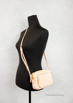 Burberry Small Peach Pink Leather Camera Crossbody Bag
