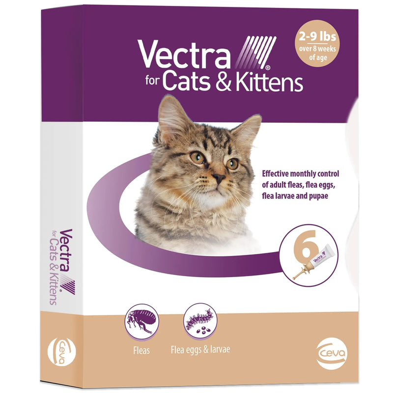 Vectra for Cats & Kittens Flea Treatment & Prevention for Small Cats (2-9 lbs.) 6-Month Supply
