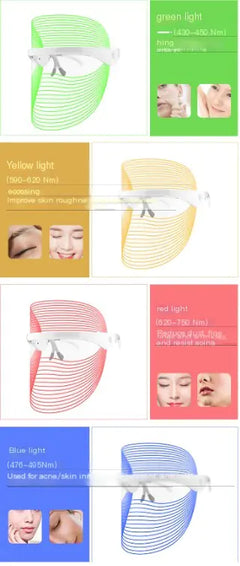 LED Facial Mask and Beauty Device with Color Light