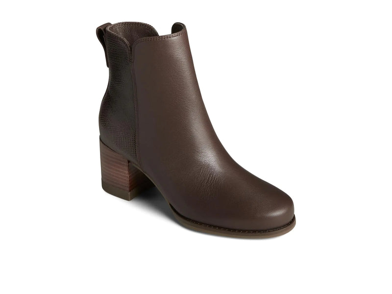 Sperry Mens Shoes Womens Seaport Heel Ankle Boot DK Brown 11