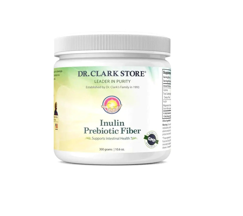 Dr. Clark Inulin Powder (FOS) – Prebiotic Soluble Fiber for Gut Health 300g – Supports Digestive Health & Regularity