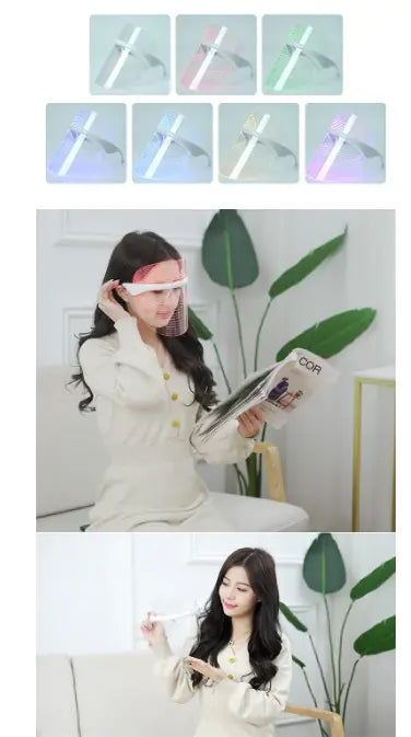 LED Facial Mask and Beauty Device with Color Light