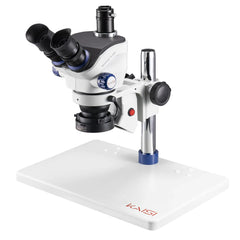 Kaisi TX-350E Professional Soldering MicroscopeTrinocular Stereo Microscope 7X-50X Magnification and WF10x23 Wide Field EyepiecesLab Stereo Zoom Microscopes for Electronics Repair