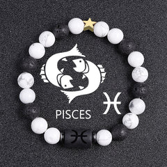 White-barked Pine Volcanic Rock String Beads And Round All-match Bracelet Beads