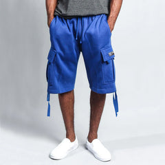 Men's Casual Five-point Overalls Multi-pocket Loose Straight Shorts