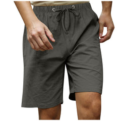 Men's Cotton And Linen Beach Casual Shorts