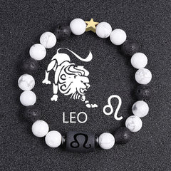 White-barked Pine Volcanic Rock String Beads And Round All-match Bracelet Beads