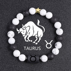 White-barked Pine Volcanic Rock String Beads And Round All-match Bracelet Beads