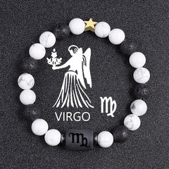 White-barked Pine Volcanic Rock String Beads And Round All-match Bracelet Beads