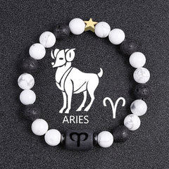 White-barked Pine Volcanic Rock String Beads And Round All-match Bracelet Beads
