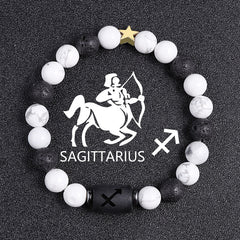 White-barked Pine Volcanic Rock String Beads And Round All-match Bracelet Beads