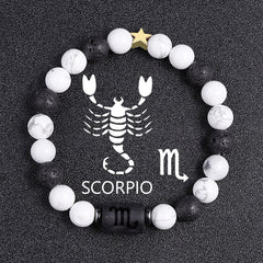 White-barked Pine Volcanic Rock String Beads And Round All-match Bracelet Beads