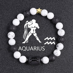 White-barked Pine Volcanic Rock String Beads And Round All-match Bracelet Beads