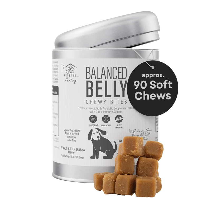 Balanced Belly Probiotics for Dogs – Digestive Health Chews with Prebiotics Allergy & Joint Support – Probiotic Dog Supplement for Gut Health Diarrhea Relief and Itchy Skin – 90 Soft Chews