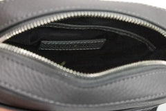 Burberry Thornton Small Grey Embossed Leather Crossbody Handbag