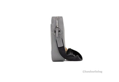 Burberry Thornton Small Grey Embossed Leather Crossbody Handbag