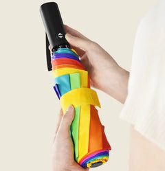Automatic Rainbow Women's Colorful Folding Umbrella
