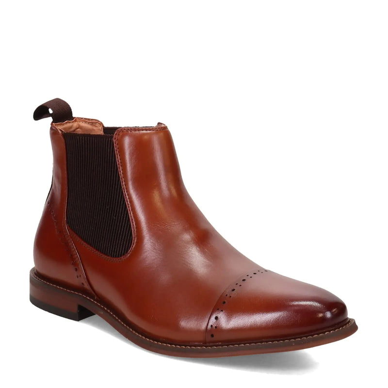 Stacy Adams Mens Maury Cap Toe Chelsea Boot Cognac 8.5