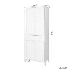 70.87Tall Kitchen Pantry, Storage Cabinet , Kitchen Cabinet , Drawer And Adjustable Shelves, For Kitchen, Dining Room, White